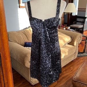 Rebecca Taylor Blue 100% Silk Bustier Mini Dress Sz 6